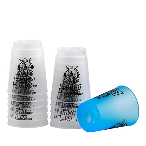 Dewel Stacking Cup Game With 15 Stack Ways, 12Pcs Cup Stacking Set, Sport Stacking Cups, Classic Family Game, Great Gift Idea For Stack Games Lover. (11 White&1 Blue) #TOP5