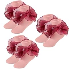 Burgundy Ruffles - 3 Pairs