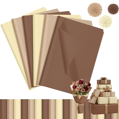 500 Sheets Kraft Brown Tissue Paper 15 x 20 Inch for Fall Harvest Gift Bags