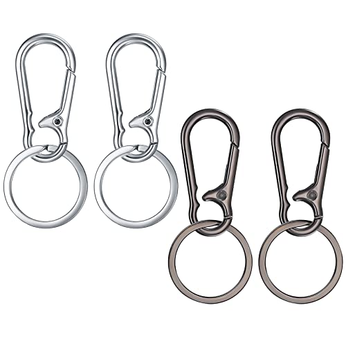 4 Pièces Porte-clés en Métal, Mousqueton Détachable Pivotant, Fermoirs Porte-clés Anneaux Mousqueton pour Clés De Voiture Artisanales Hommes Cover