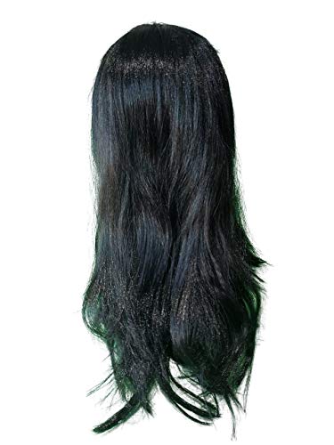 Peruca longa sintética Preto 60 cm cosplay