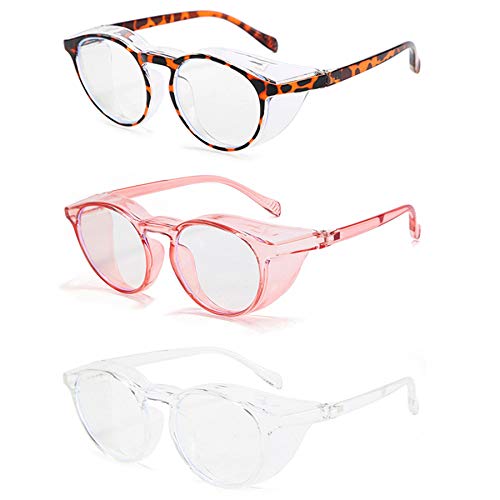 Rofusn Lunettes Anti Lumière Bleue avec Crochet d'oreille 3 paires Lunettes de Protection Filtre Adapté pour Ordinateur Téléphone Tablette,Vision Nette Anti-buée Anti-éclaboussures Cover