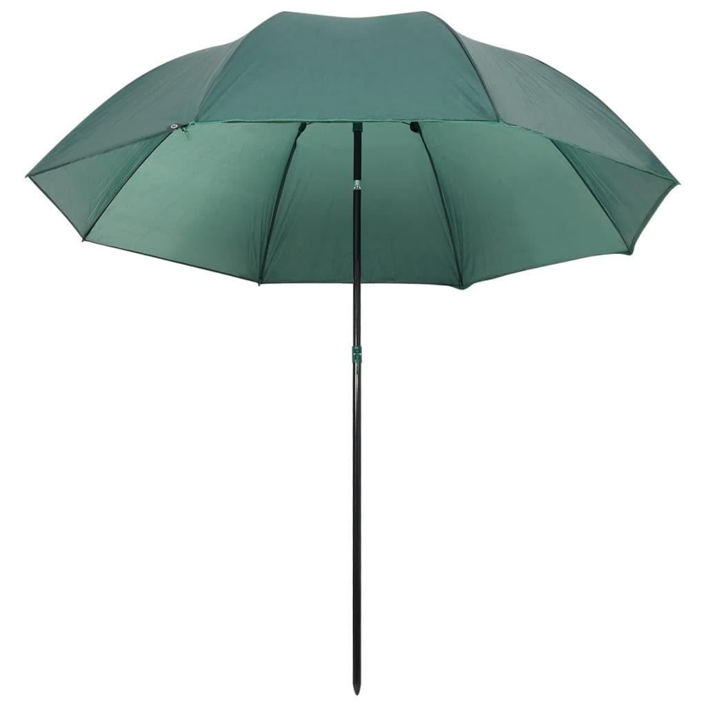 Parasol wędkarski, zielony, 220 x 193 cm, z wytrzymałą ramą i pierwszorzędnym obiciem, parasol plażowy z ochroną przed promieniowaniem UV i praktycznymi ścianami bocznymi do łatwego transportu