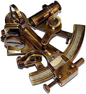 5" Antique Brass Sextant Kelvin & Hughes Navigation Instrument image 2