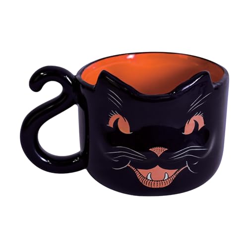 Taza Cerámica Halloween Vintage Gato Negro 12oz