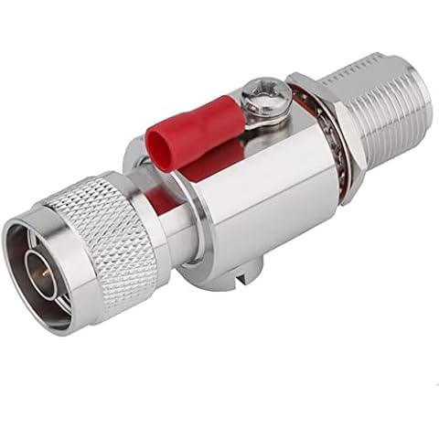 Coaxial N Type Lightning Arrestor 0 to 6 GHz (N-Male/N-Female) 50ohm,Protects 3G, 4G, LTE,GPS, 2.4GHz /5GHz Wi-Fi, 900MHz, Ham Other Outside Antennas Cover