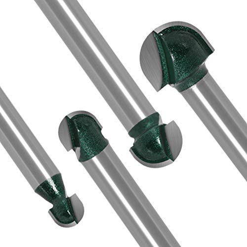 Yakamoz 4 unids 1/4 "vástago redondo nariz Router Bit Core Box r