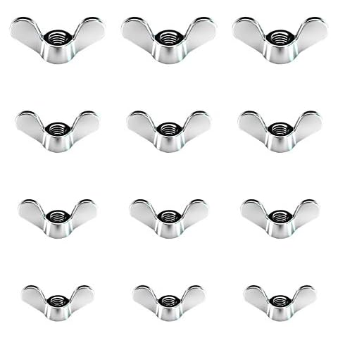 LAITER 60 Stück Flügelmuttern Edelstahl Set M4 M5 M6 M8 Flügelmutter Sortiment Flügelschrauben Zinklegierung Wing Nut Schmetterlingsmutter Kit für DIY Tools elektronische Geräte Hardware Cover