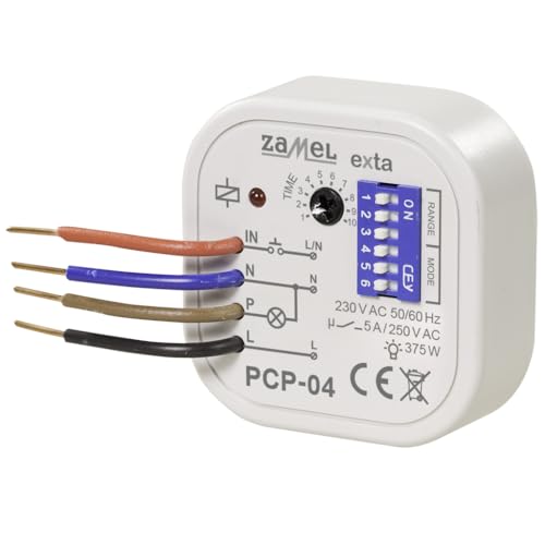 Zamel PCP-04 Zeitrelais Multifunktionsrelais für Unterputz Dosen Zeitschalter 8 Verschiedene Funktionen Zeitsteuerung Zeitschaltung Impulsrelais