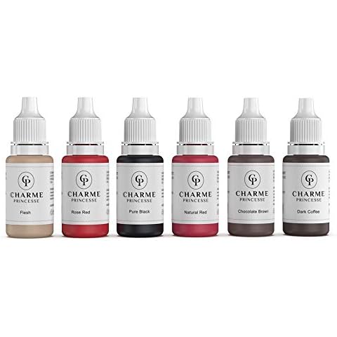 Charme Princesse Microblading Pigment Permanent Pigment Makeup 6pcs for Eyebrows Lip Tattoo Ink Supplies 15ml Bottles PI503-15-6 Cover
