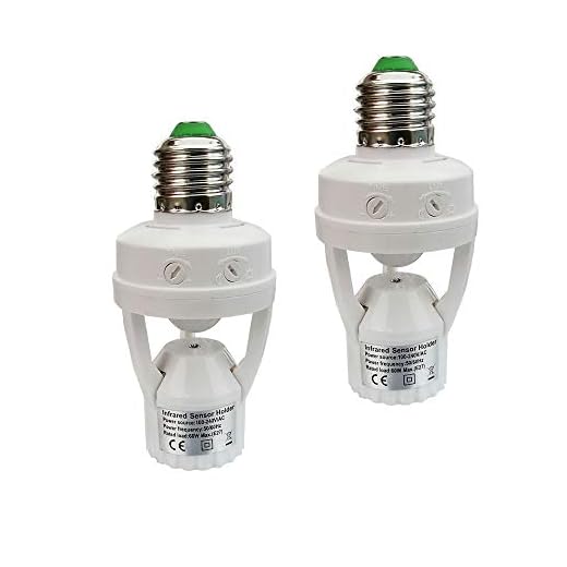 Taigeguang Motion Activated Light Socket,E26 Motion Security Light Bulb Socket Indoor for Front Door Porch Garage Basement Hallway Closet (2 Pack)