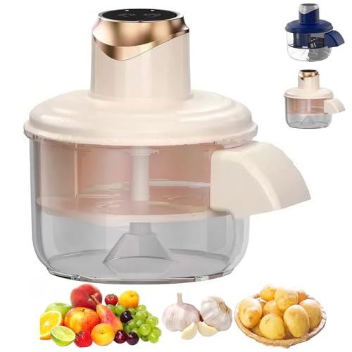 Vegetable Peeler,Automatic Potato Peeler Electric,Garlic Peeling Machine That Peels Fruit And Vegetables,Grape Peeling Machine for Grapes, Garlic, Tomato,Small Potato, Rechargeable Home (White)