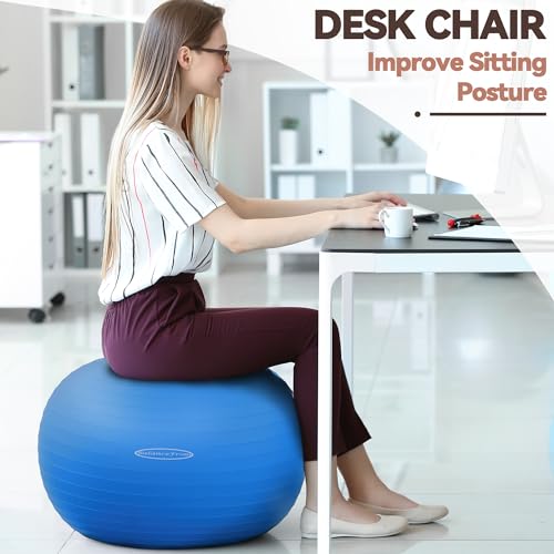 Image of BalanceFrom Anti-Burst and Slip Resistant Exercise Ball Yoga Ball Fitness Ball Birthing Ball with Quick Pump, 2,000-Pound Capacity