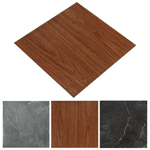 Izrielar PVC Bodenbelag, Vinyl Boden, Selbstklebende Vinylboden 30x30cm, Rutschfeste Wasserdichte Schneidbar Fliesenoptik Bodenfliesen, Fussbodenheizung Fliesen (22PCS, 2m², Holzfarbe)