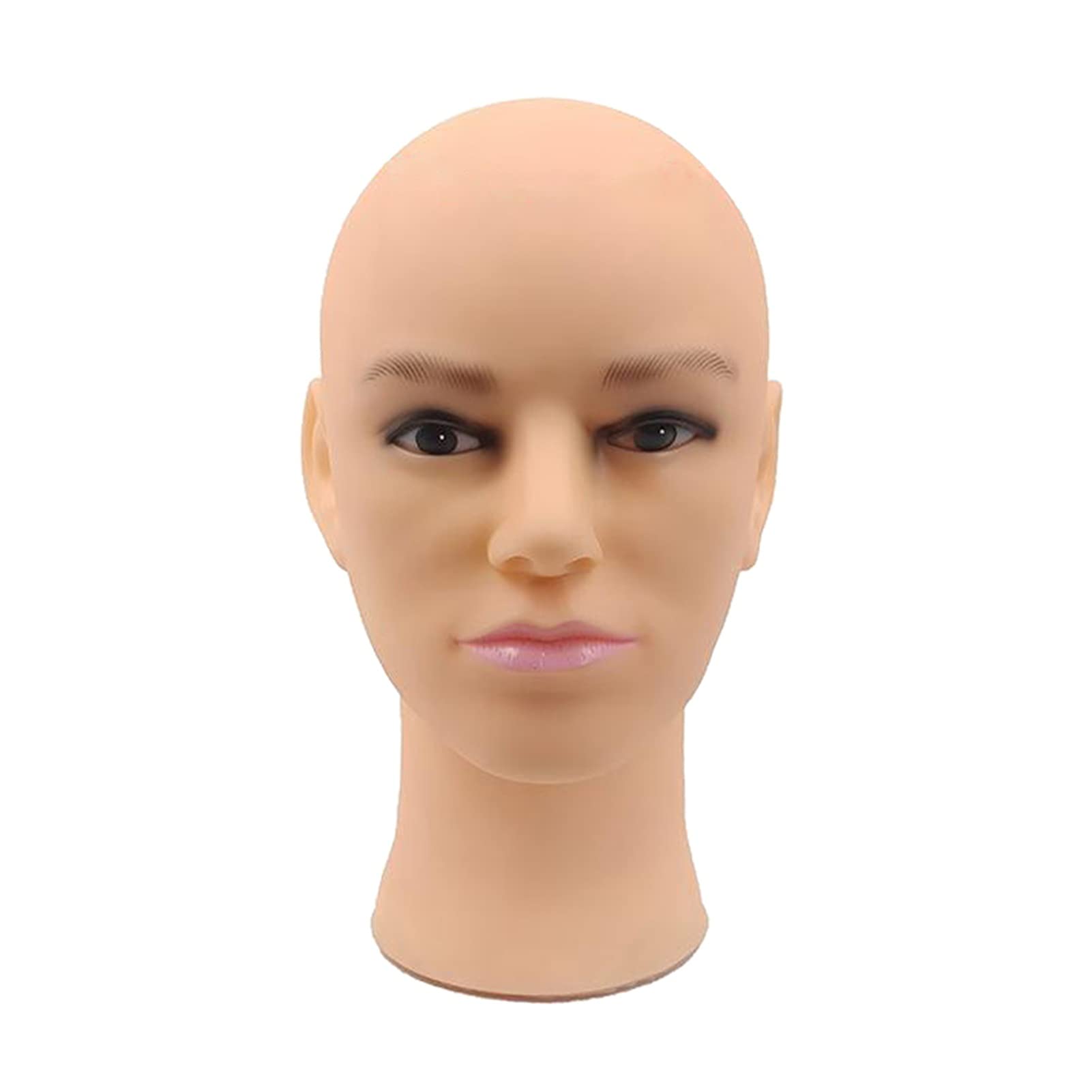 Peruka Dokonywanie łysy Manekin Head Wig Hat Display Display Model głowy, PVC(Dark Coffee)