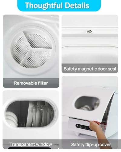 Bonxrdun XWJ01 Countertop Dishwasher, Portable Dish Washer, 5 Washing Modes, 360° Cleaning, Energy Efficient thumb #6