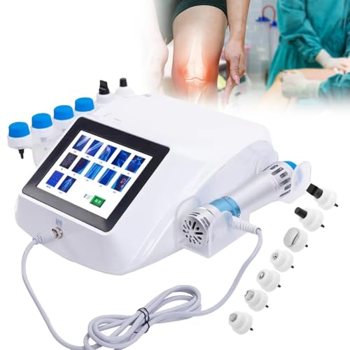 KYZTMHC Instrumento de Fisioterapia por Ondas de Choque, masajeador Corporal electromagnético de Ondas de Choque ED, con 7 Cabezales de Masaje y Pantalla, para relajación de los músculos corporales