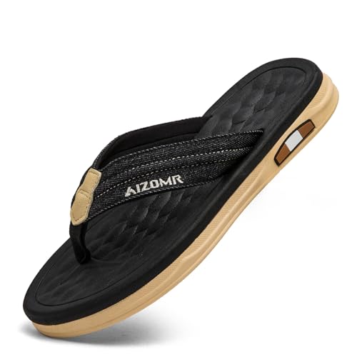 Flip Flops for Men Comfortable Open Toe Summer Beach Thong Sandals Indoor and Outdoor Cushion Slip on Water Resistant Slippers