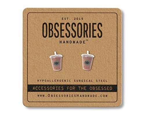 Handmade Iced Coffee Stud Earrings Handmade Iced Coffee Stud Earrings