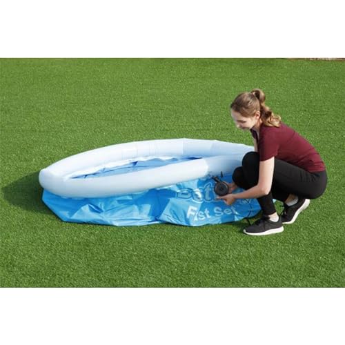 Bestway Fast Set 6 Foot x 20 Inch Round Inflatable Above Ground Outdoor Swimming Pool with 248 Water Capacity and Repair Patch, Blue (Pool Only) - Thumbnail 5