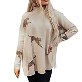 Las Mujeres del OtoñO Y El Invierno De Cuello Alto Dobladillo Abierto De Manga Larga Top Casual Flojo Bat Manga Sudadera