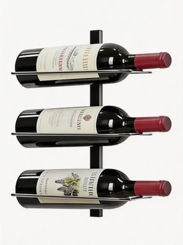 Image of B4Life Wine Rack Wall Mounted 3 Bottles, Hanging Wink Racks Small Space | Small Apartments Wine Selection, Newcomers, Dress up a Blank Wall, Small Wine Rack, Home Bar, Modern, Cellar, Kitchen
