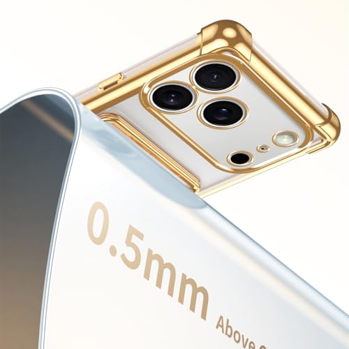 Coque iPhone 14 Plus de luxe transparente bleue - Finition premium antichoc - 4