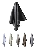 PAULA HOME TEXTIL HOGAR Y DECORACION ATRIVM - Toalla de Baño 100% Algodón Zero Twist | Muy Suave y Absorbente de 600gr/m² | Incluye 1 Toalla de Sábana/Baño Grande (100x150cm) de Color Gris