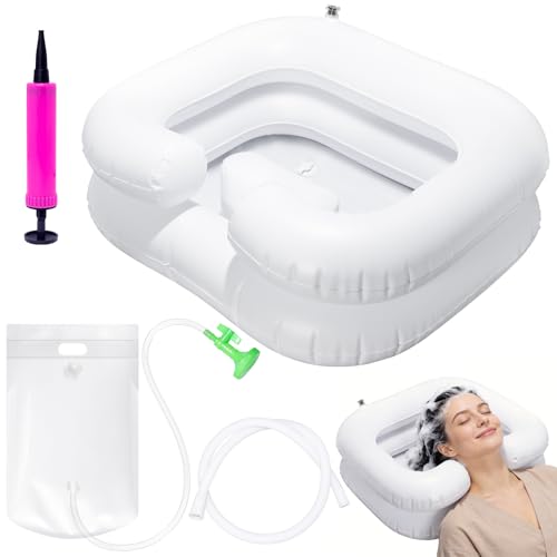 Aide au lavage des cheveux gonflable en PVC avec douchette et tuyau