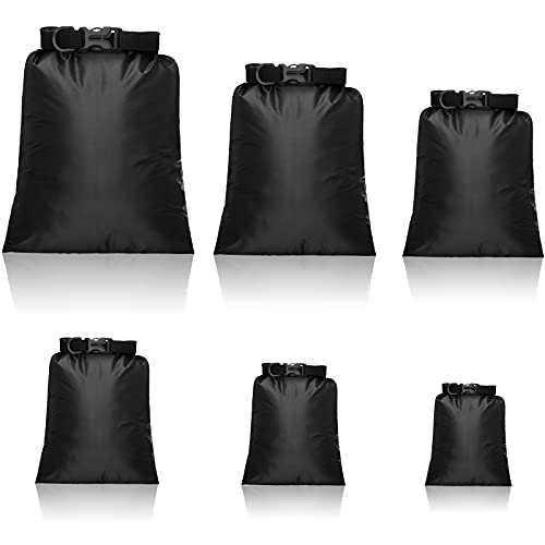 Shappy Set de 6 Bolsas Secas Impermeables Set Combinado Ligero con Sacos de 15 L, 8 L, 5 L, 4 L, 3 L, 2 L y 2 Correas de Hombro Larga Ajustable para Kayak, Rafting, Canotaje (Negro) - imagen 5