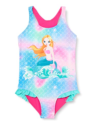 Playshoes Mädchen UV-Schutz Flamingo Badeanzug, Türkis (Türkis 15), 110 (Herstellergröße: 110/116)