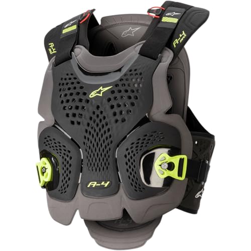 Automotive Alpinestars 6701520-1155-XXL A-4 Max Chest Protector Blk/Anth/Fluo YLW Xl/2X