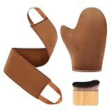 Yamobi 3 Pack Guante Autobronceador Set Apetizador de Autobronceador con Aplicador de Espalda, Brocha Autobronceadora Guante para Autobronceador