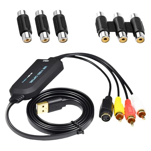 Xueniu VHS Video to Digital Converter 1080p USB 2.0 Grabber Audio Video Capture Card Vhs Digitizing Device Converters Transfer TV Hi8 VHS to DVD for Windows Xp Vista Win 11 10 7 8 8.1 & Mac etc