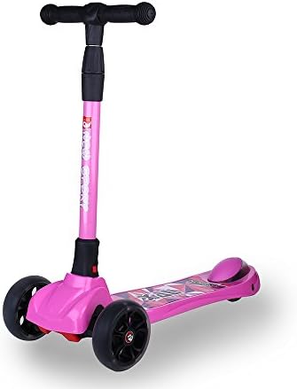 New Olym Kids Kick Scooter, 3 PU Light Up Wheel Scooters for Girls Ages 6-12, Mini Skateboard with Handle Bars Easy Folding System | Toddlers’ Best