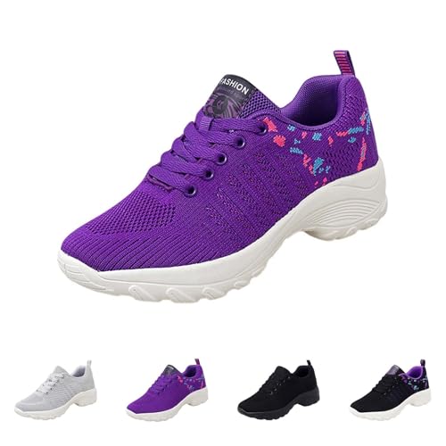 Zapatillas de cuña de ajuste ancho para mujer, zapatillas ortopédicas de malla transpirable, con cojín para correr, soporte de arco, zapatos para caminar, tenis ligeros de baloncesto, zapatillas