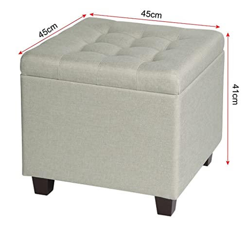Dbhcxd Multi-Purpose Linen Ottoman Chair Stool Storage Box Upholstered Footstool Linen Square Pouffe Chair With Removable Cover (Color : D, Size : 45X45X41Cm) #TOP4