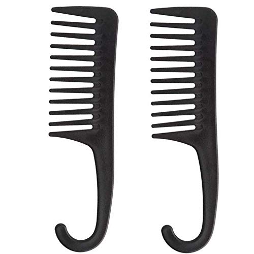 Lot de 2 peignes de douche grand crochet à dents pour démêler les cheveux Cover