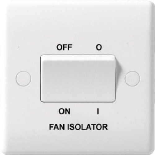 BG Electrical 815 Nexus White Triple Pole Fan Isolated Switch 10AX