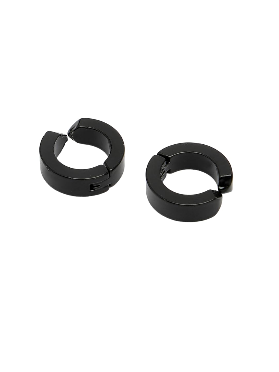 nvr Earrings for Men and Boys |Black Rhodium-Plated Hoop Earrings for Men | Stainless Steel Hoop Earrings | Birthday Gift for Men and Boys Anniversary Gift for Husband-picture-28