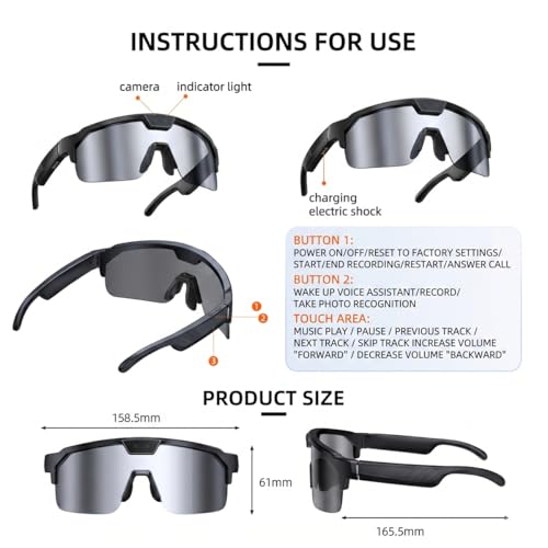 Asistente de voz ChatGPT en gafas inteligentes deportivas con cámara POV 7
