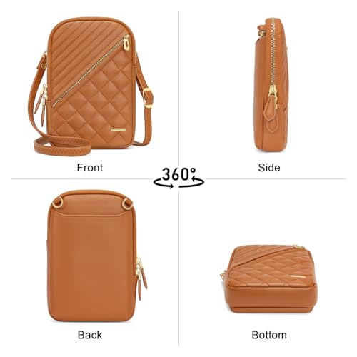 nuoku Small Crossbody Bags for Women Vegan Leather Cell Phone Wallet Purses for Women with Double Zipper,RFID Wallet3