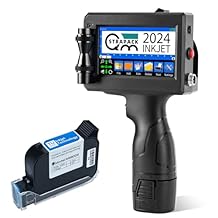 Handheld Inkjet Printer Gun Z10 Printing Height 0.08-0.5 Inch Inkjet Coder with Original Fast-Drying Ink for Text QRCode/Barcode/Batch Number/Label/Image/Date Printer for Any Surface