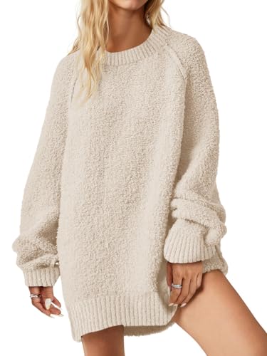 Image of Saodimallsu Womens Oversized Sweater Fuzzy Long Sleeve Casual Tunic Sweater