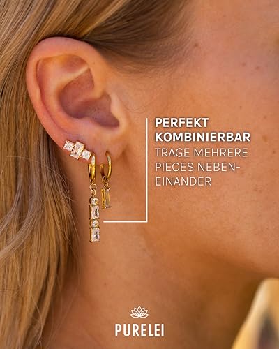 Purelei Powder Ohrringe (Gold) – Damenohrringe aus langlebigem Edelstahl – Wasserfeste Ohrringe Damen – 1,4 cm Durchmesser… – Ansicht 6