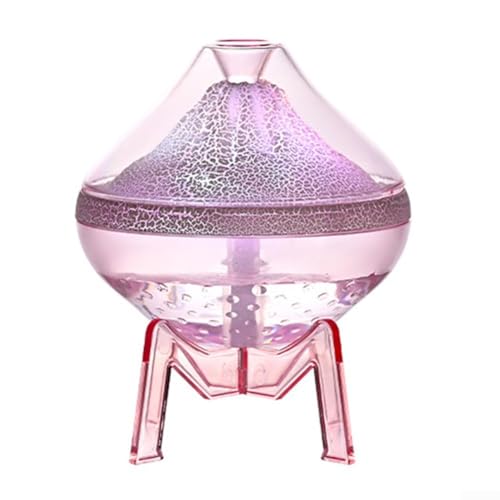 Yhenlovtt Umidificatore di spegnimento vulcanico Featu 35 dB per il funzionamento 300 ml/h Elite Mist Output silenzioso funzionamento domestico automatico atmosfera sicurezza ufficio (rosa)