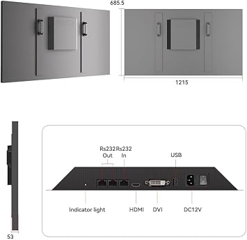 55 FHD Video Wall Digital Signage Display Panel, 700 nits, 24/7 Operation, Modular Splicing from 1x2 to 4x4 and More for Control Rooms, Recording Studios, Broadcast Studios & More