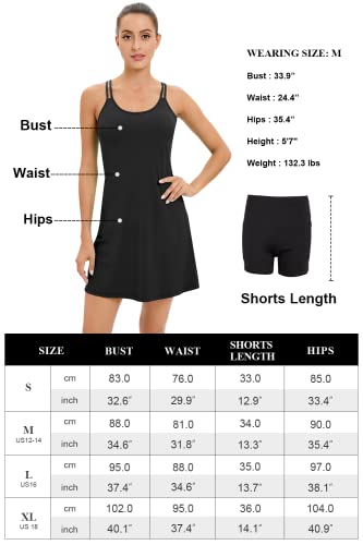Chicho Tennis Dress With Built In Shorts And Pockets Straps Activewear Dress A-Line Sports Dress For Women Green Daisy Xl #TOP5