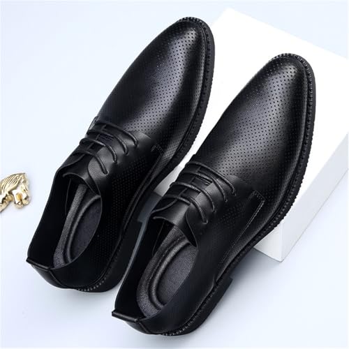 Men's Genuine Leather Hollow Out Dress Shoes Spring Summer Breathable Korean Style Business Formal Footwear Soft Upper Comfortable Groom Shoes2