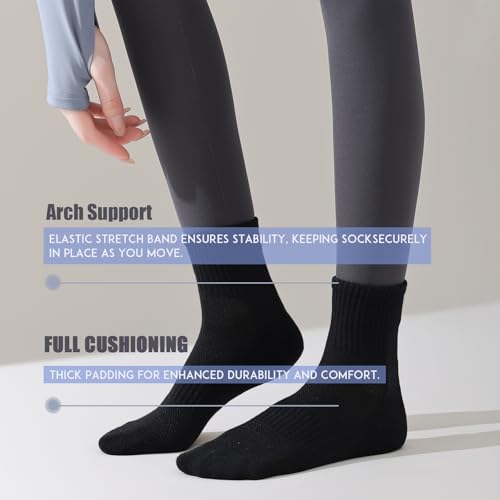 Women Ankle Socks Soft Cotton Mini Crew Socks Athletic Cushion Running Sock 5-8/8-11,4 Pairs3